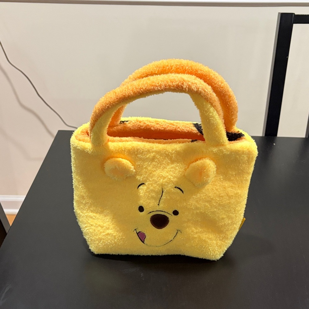 Disney Irreversible Yellow Winnie the Pooh and Tigger with tail Fuzzy Tote